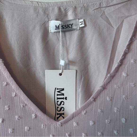 Pink Ruffled V-Neck Dress - Picture 3 of 3